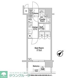 コンフォリア神楽坂DEUX 1Kの間取図画像