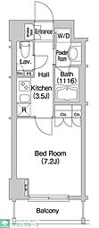 コンフォリア市谷柳町 1Kの間取図画像
