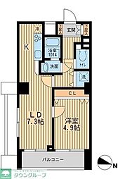 KDXレジデンス幡ヶ谷 1LDKの間取図画像