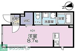 Fika夏目坂 ワンルームの間取図画像