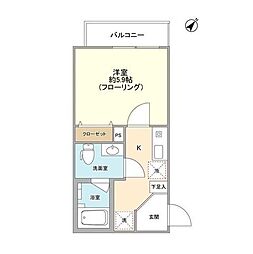 サンレイ市ヶ谷 1Kの間取図画像