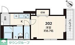 本駒込ウエスト 1Kの間取図画像