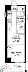 ハーモニーレジデンス新宿 1DKの間取図画像