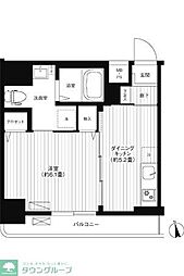 Reno新宿若松町 1DKの間取図画像