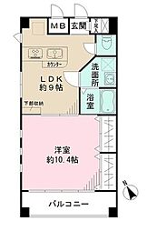 アビオン中野坂上 1LDKの間取図画像
