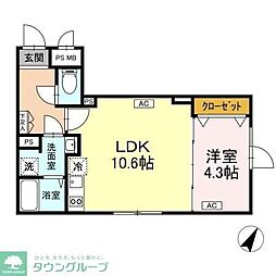 タスキsmart中野坂上II 1LDKの間取図画像