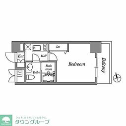 HF東新宿レジデンス 1Kの間取図画像