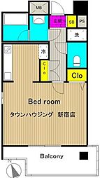パークウェル高円寺 1Kの間取図画像