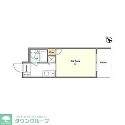 コンフォリア早稲田DEUX 1Kの間取図画像