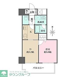 ウィライブ中野富士見町 1DKの間取図画像