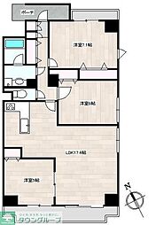 リーラ文京本駒込 8階3LDKの間取り