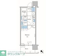 ルフォンプログレ滝野川 9階1Kの間取り