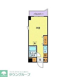 エルウィング板橋本町 4階ワンルームの間取り