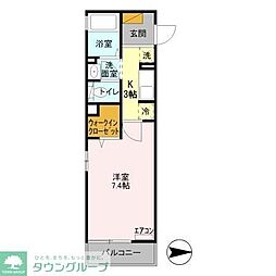 サンライズ扇 2階1Kの間取り