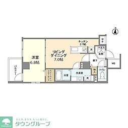 コスモグランス東日暮里 1LDKの間取図画像