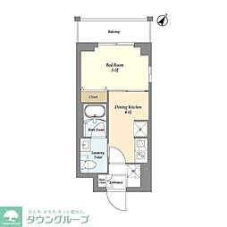リテラス三ノ輪ウエスト 1DKの間取図画像