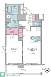 レジディア神田東 1LDKの間取図画像