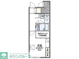 レオパレスソレーユ2 1Kの間取図画像