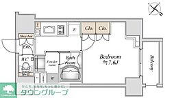 ラドゥセール巣鴨 1Kの間取図画像