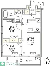 ミレーネ滝野川 2LDKの間取図画像