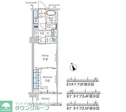 パークアクシス駒込ヒルトップ 1DKの間取図画像