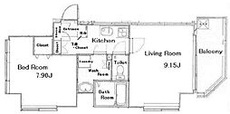 クレアール巣鴨 2Kの間取図画像