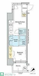 PROUDFLAT西日暮里 1DKの間取図画像