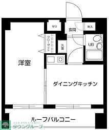 グランレーブ巣鴨 1DKの間取図画像