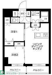 ROXIS日暮里 2LDKの間取図画像