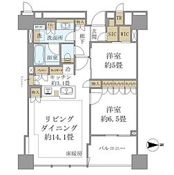 ブリリアタワー上野池之端 2LDKの間取図画像