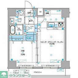 ジェノヴィア浅草3グリーンヴェール 1LDKの間取図画像
