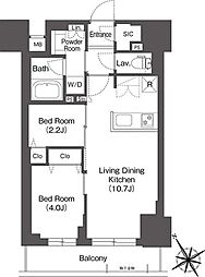 BluRock後楽園 2LDKの間取図画像