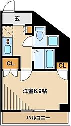 スパシエアルテシモベッタ 1Kの間取図画像