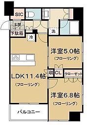ガーラ・レジデンス池袋 2LDKの間取図画像