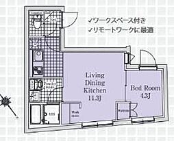 EXAM本駒込 1LDKの間取図画像