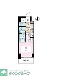 テラス文京本郷 1Kの間取図画像