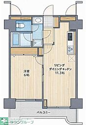 プリメール柳島 1LDKの間取図画像