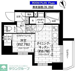 ステージグランデ亀有アジールコート 1DKの間取図画像