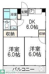 第3大信マンション 2DKの間取図画像