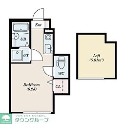 インベストビギン柴又2 ワンルームの間取図画像