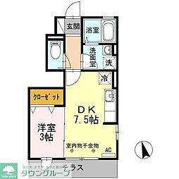 リッツハウス5 1DKの間取図画像