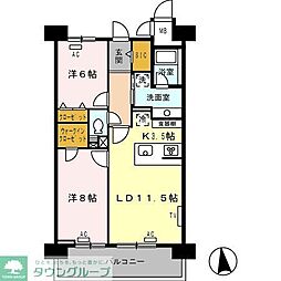 ロイヤルパークス西新井 2LDKの間取図画像