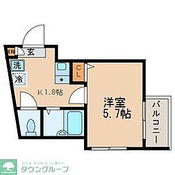 ソレイユ1010 1Kの間取図画像