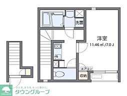 クレイノフローリ 1Kの間取図画像
