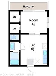 ラバーゼ東綾瀬 1DKの間取図画像