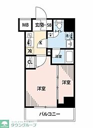 マイナビSTAYトワイライトヒルズ新岩駅前 2Kの間取図画像