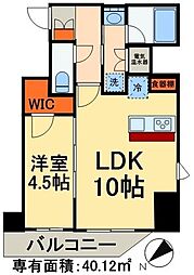 ハーモニーレジデンス上野ノースフロント 1LDKの間取図画像