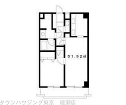 綾東ヴィレッジ弐番館 1LDKの間取図画像
