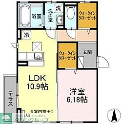 メルベーユ 1LDKの間取図画像