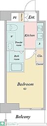 RJRリクロス高砂 1Kの間取図画像